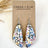 Eliza heirloom floral cork teardrop earrings with warm wildflower pattern