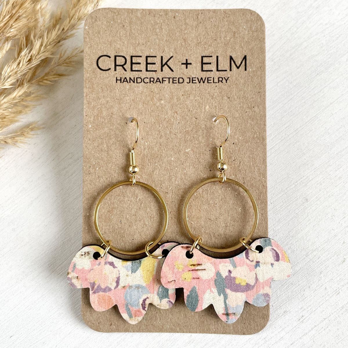 Poppy Cork Earrings- Pastel Garden
