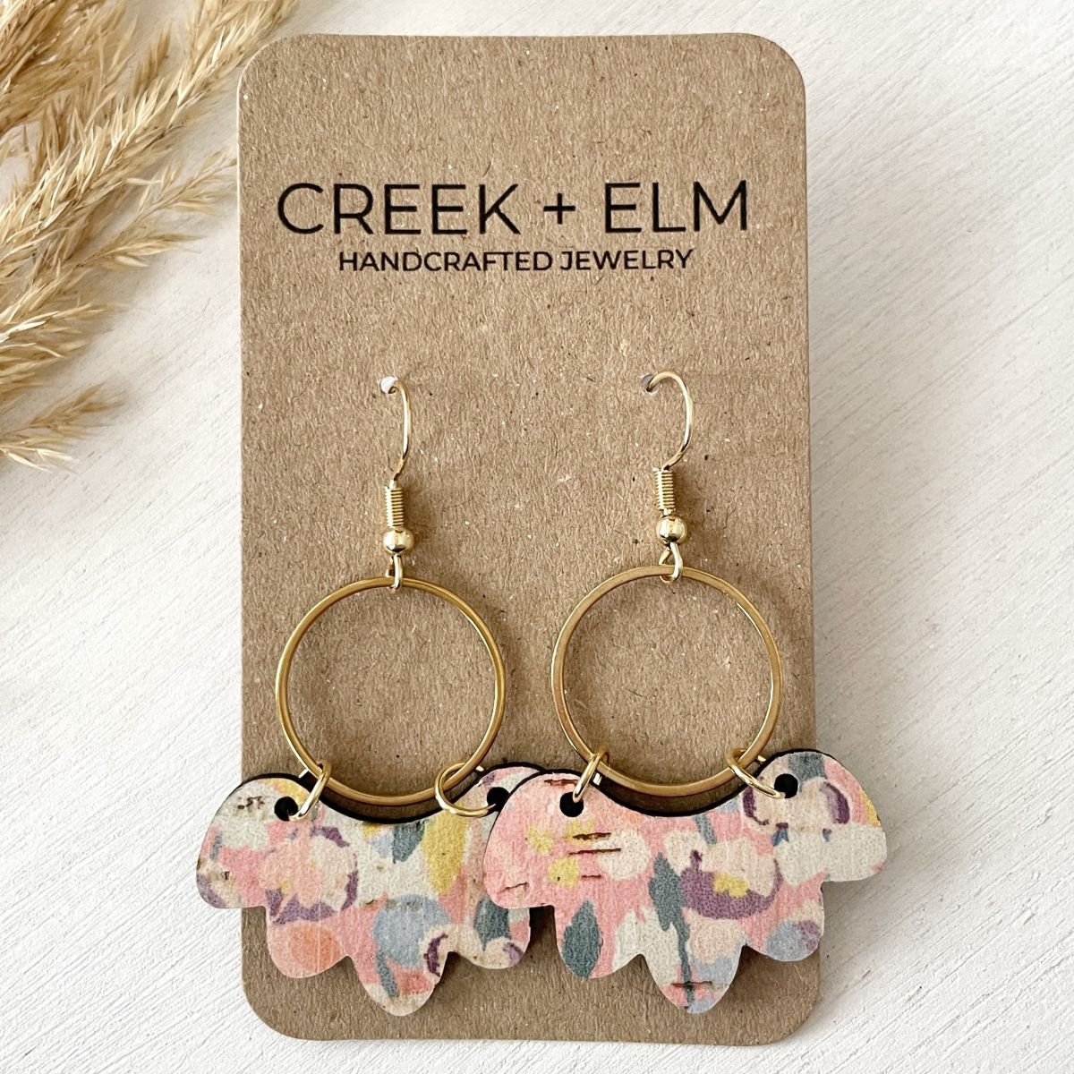Poppy Cork Earrings- Pastel Garden