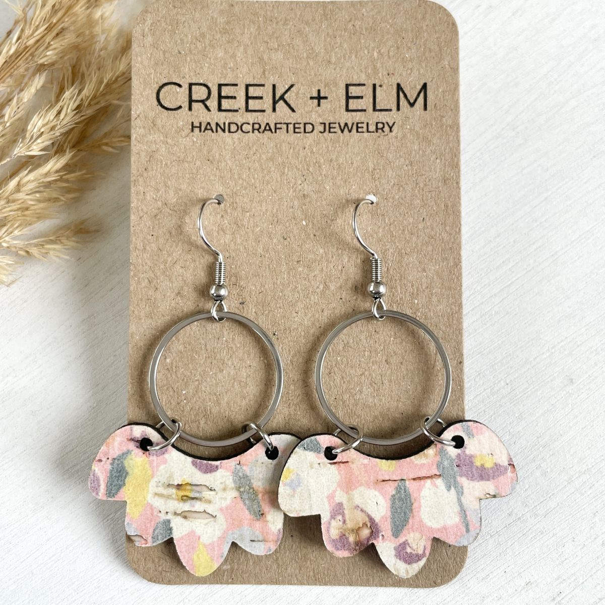 Poppy Cork Earrings- Pastel Garden