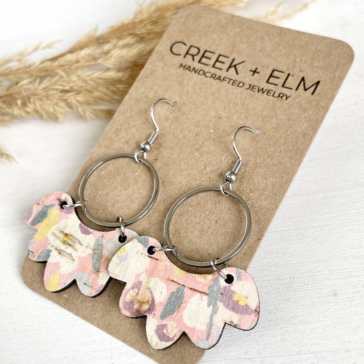 Poppy Cork Earrings- Pastel Garden