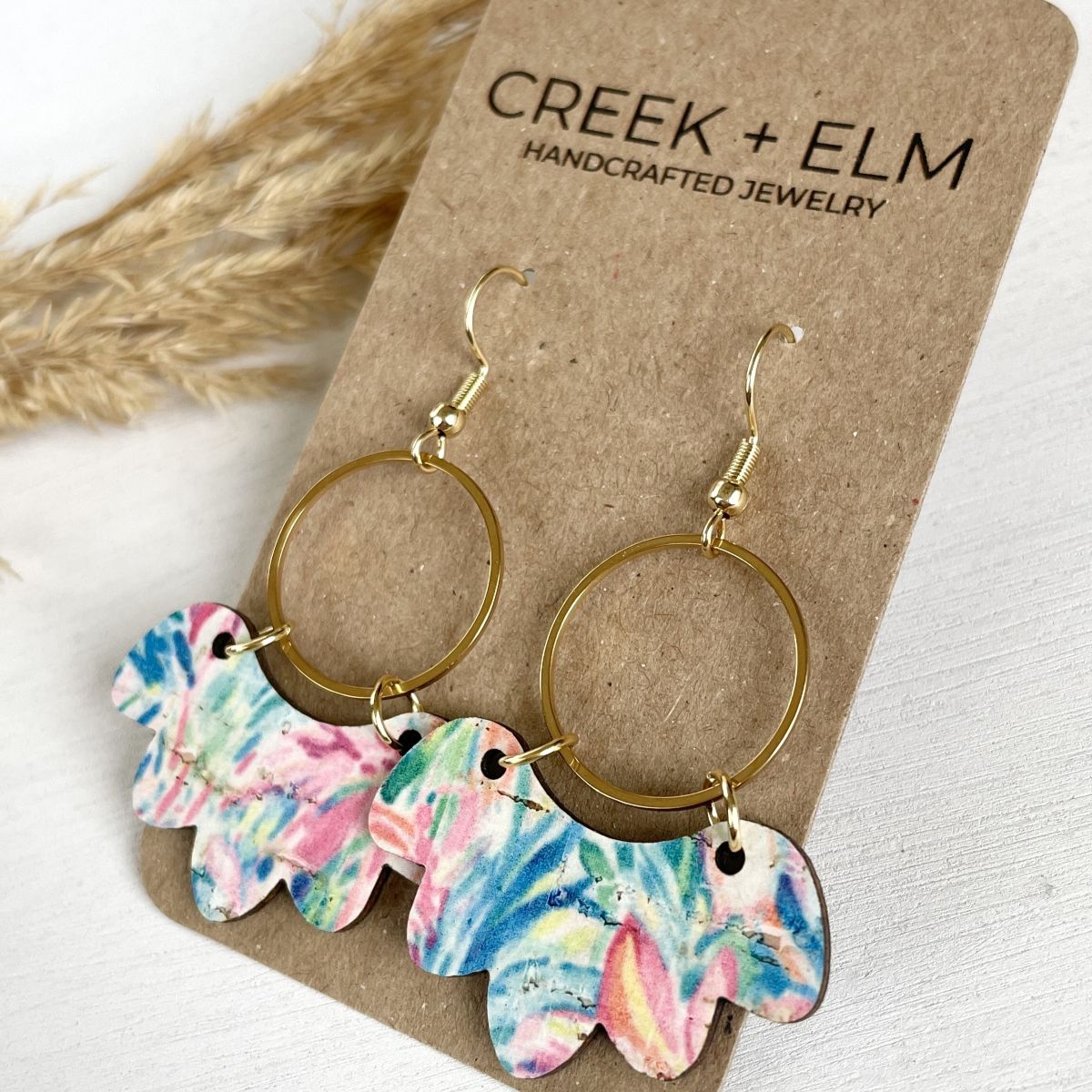 Poppy Cork Earrings- Tropical Paradise