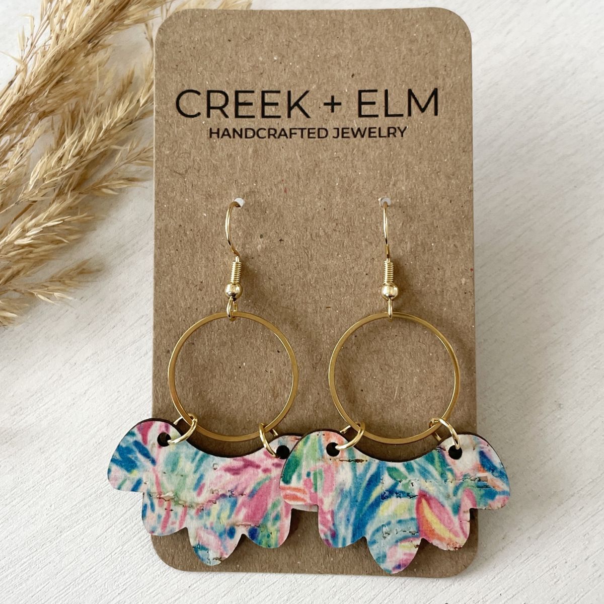 Poppy Cork Earrings- Tropical Paradise