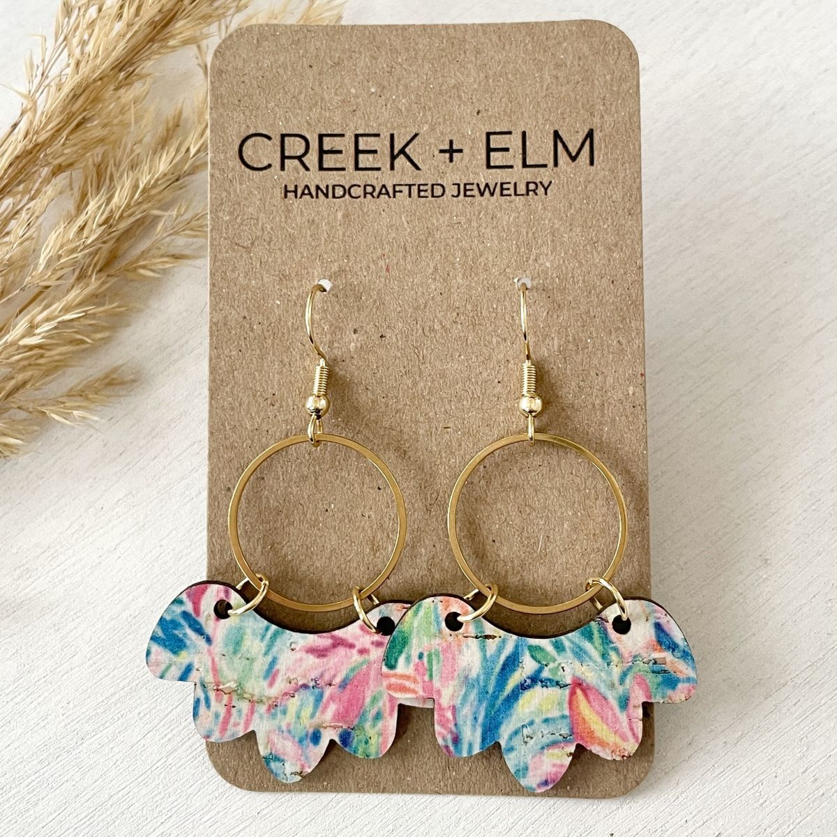 Poppy Cork Earrings- Tropical Paradise