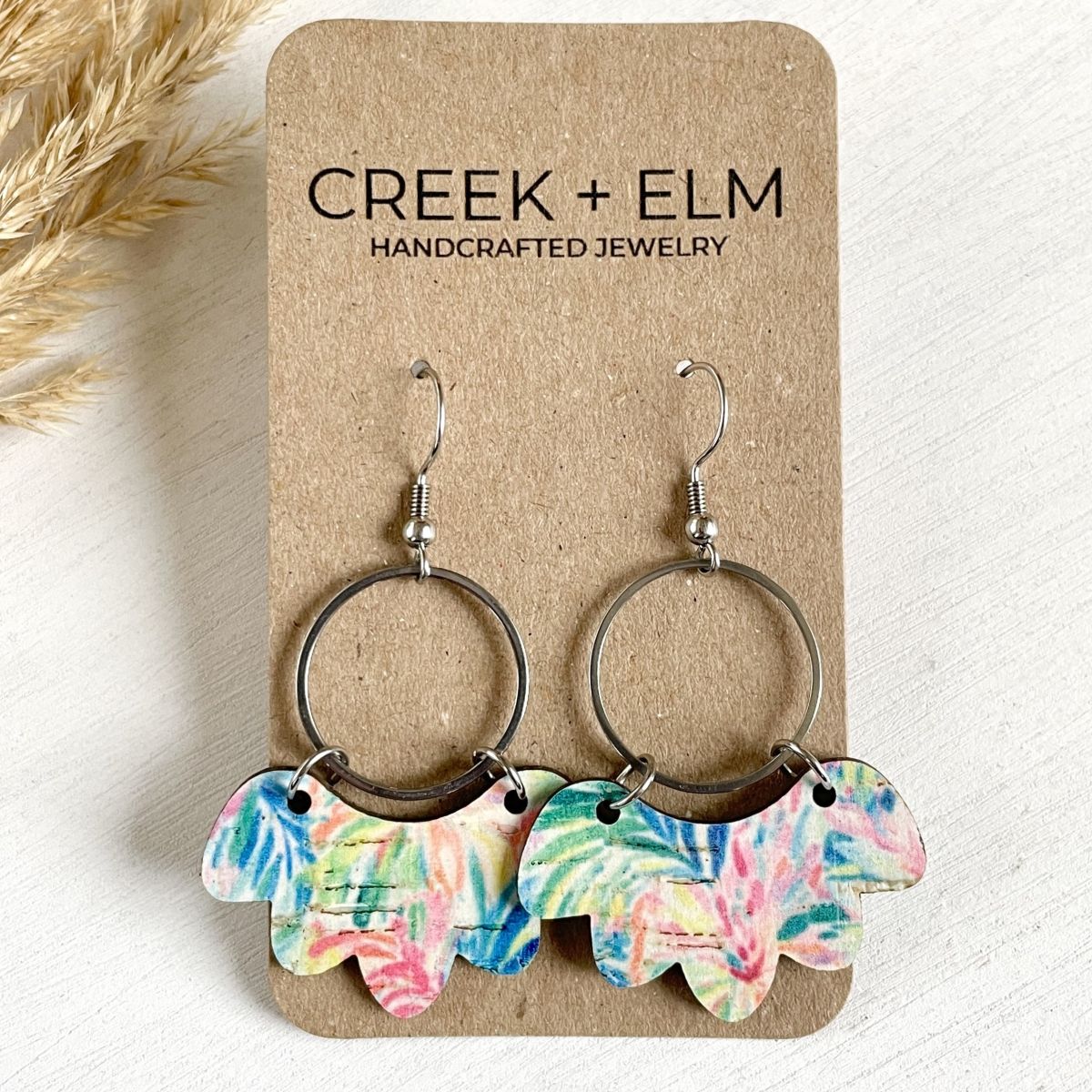 Poppy Cork Earrings- Tropical Paradise