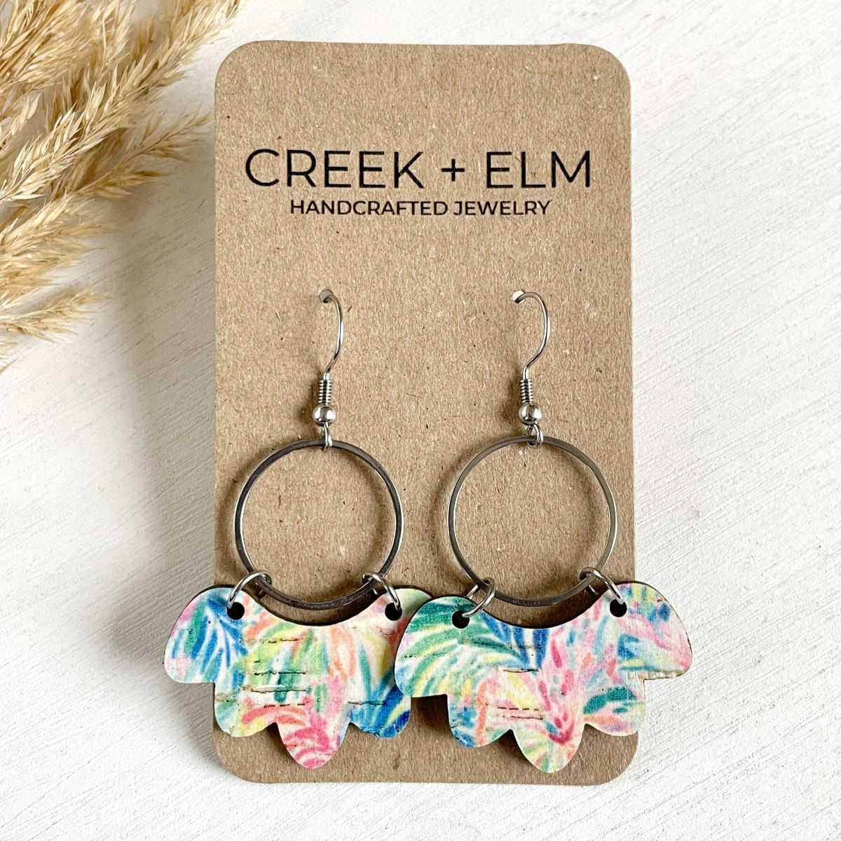 Poppy Cork Earrings- Tropical Paradise