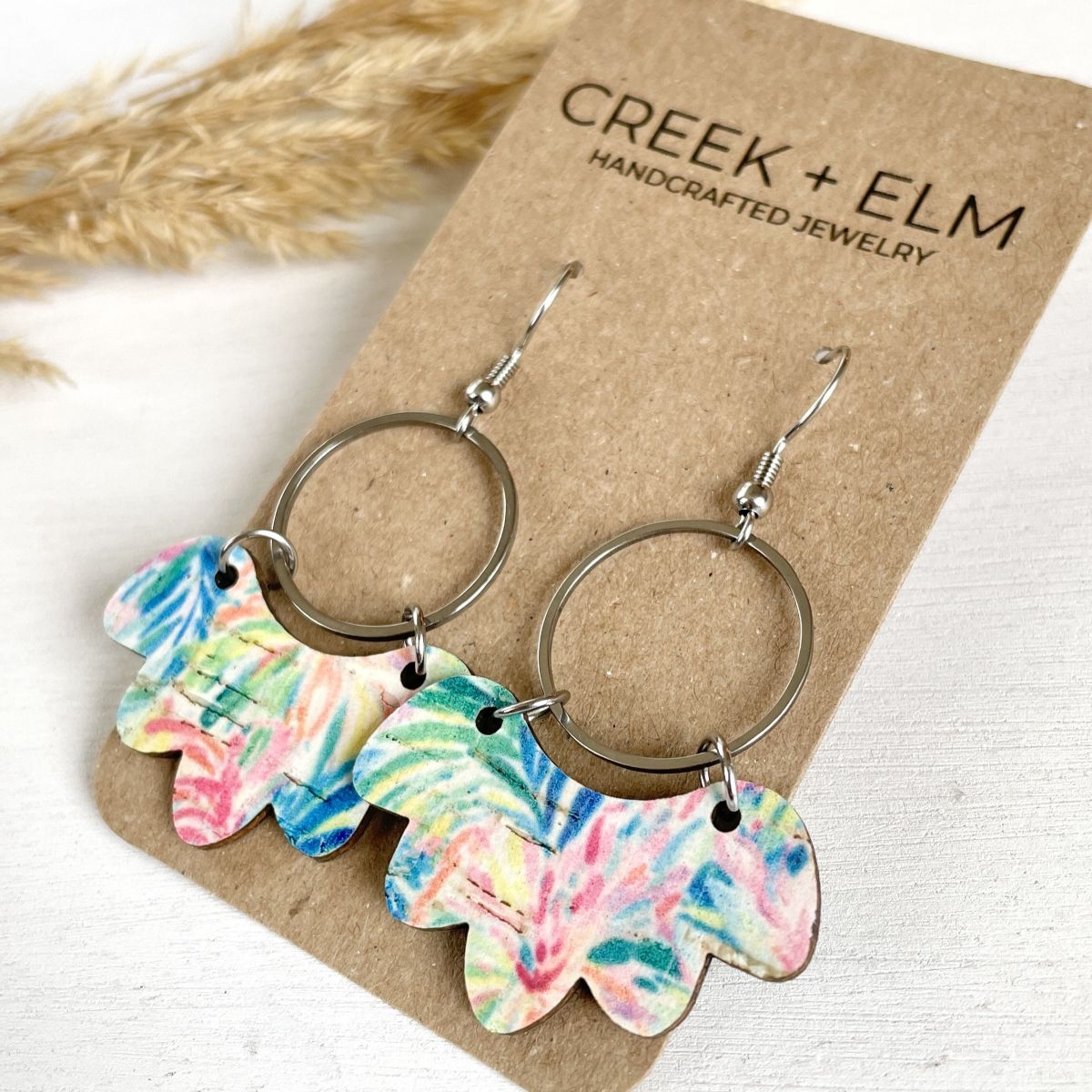 Poppy Cork Earrings- Tropical Paradise