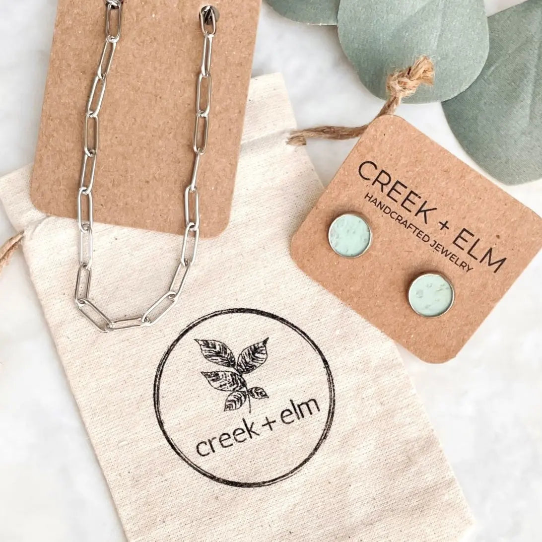 Creek+Elm Paperclip Necklace and Cork Studs Bundle Creek + Elm