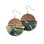 Everly Cork and Wood Handcrafted Round Earrings-Monstera Leaves