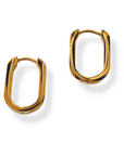 Huggie Hoop- Ion Plated Gold Oval Stainless Steel