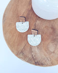 Charlie Walnut Wood and Cork Earrings-Teal Modern